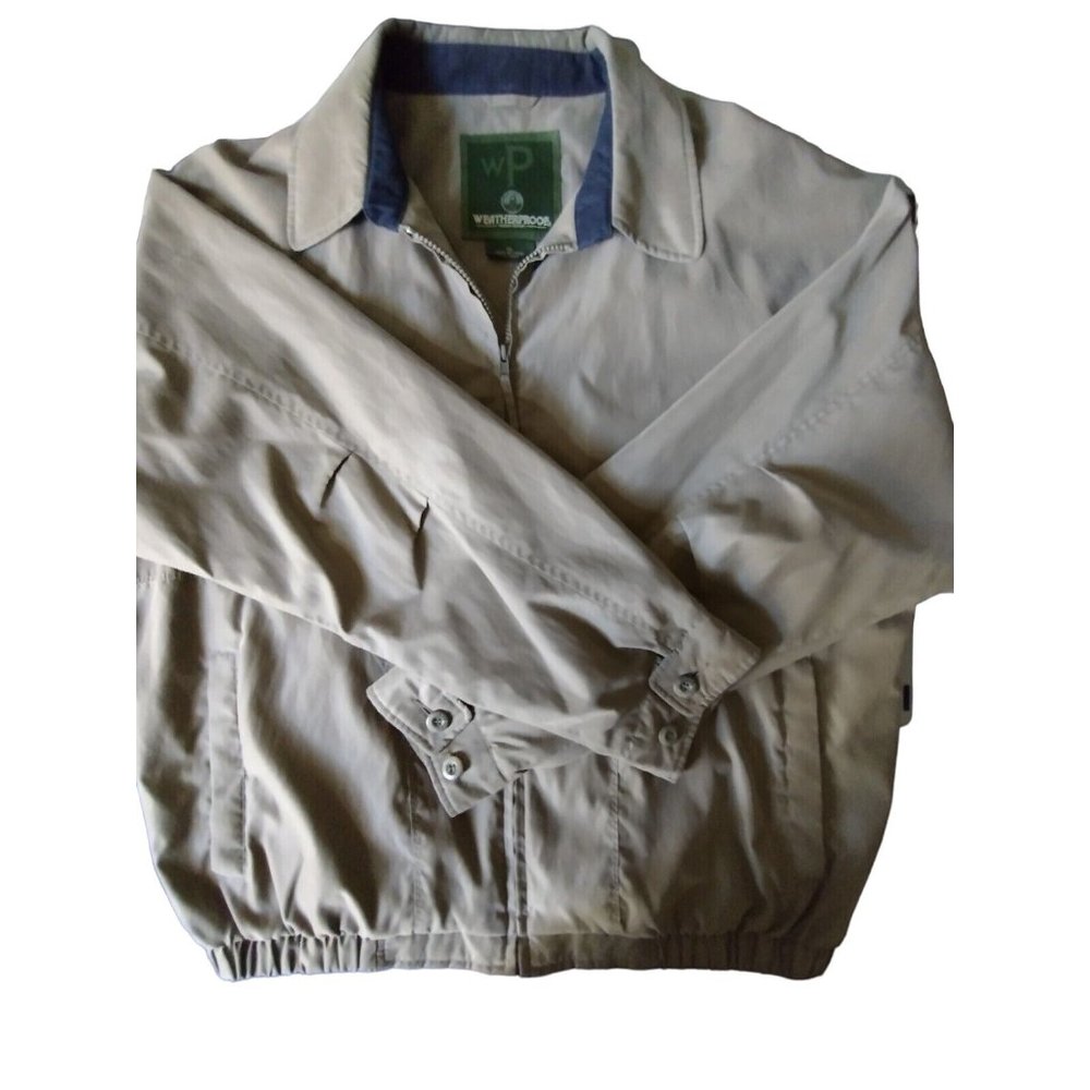 Weatherproof Brand Windbreaker Men's‎ Long Sleeve Tan Full Zip Jacket XL 108